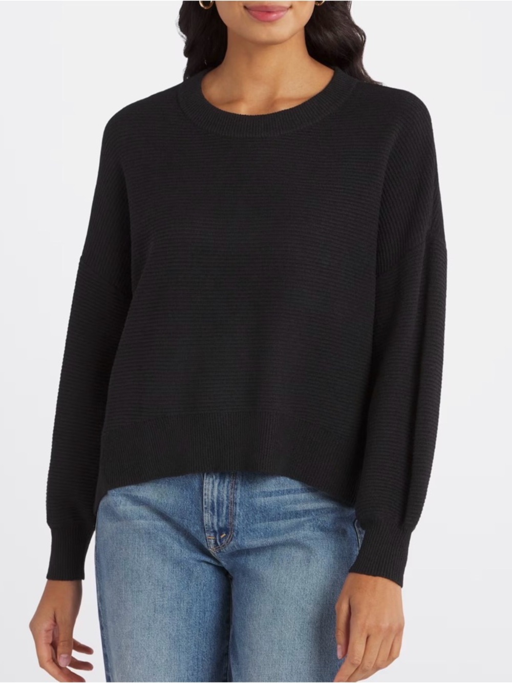 RD STYLE Abril Hi Lo Hem Ribbed Pullover Sweater - M